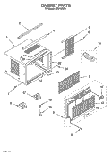 CABINET PARTS Diagram and Parts List for ACQ122XP0  Whirlpool Air Conditioner