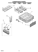 LOWER RACK PARTS, OPTIONAL PARTS (NOT INCLUDED) Diagram and Parts List for KUDS03FSBL3  KitchenAid Dishwasher