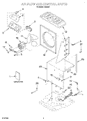 AIR FLOW AND CONTROL, LITERATURE Diagram and Parts List for DH40J0  Whirlpool Dehumidifier