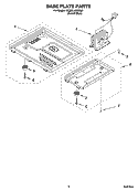 BASE PLATE PARTS Diagram and Parts List for KCMS145KBU0  KitchenAid Microwave