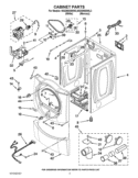 CABINET PARTS Diagram and Parts List for WGD9550WL3  Whirlpool Dryer
