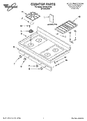 COOKTOP, LITERATURE Diagram and Parts List for GS465LEKS0  Whirlpool Range