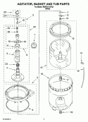 AGITATOR, BASKET AND TUB PARTS Diagram and Parts List for 7MWT97710TQ1  Whirlpool Washer