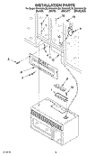 INSTALLATION Diagram and Parts List for MH6150XLB0  Whirlpool Microwave