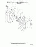 DRYER FRONT PANEL AND DOOR PARTS Diagram and Parts List for YLTE5243DQ9  Whirlpool Washer Dryer Combo