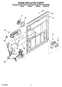 DOOR AND LATCH PARTS Diagram and Parts List for DU1100XTPBA  Whirlpool Dishwasher