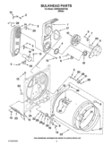 BULKHEAD PARTS Diagram and Parts List for 3DWGD4800YQ0  Whirlpool Dryer