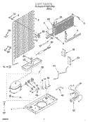 UNIT Diagram and Parts List for RT18BKXJW00  Roper Refrigerator