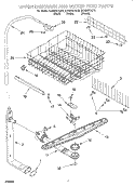 PUMP AND MOTOR Diagram and Parts List for GU980SCGQ3  Whirlpool Dishwasher