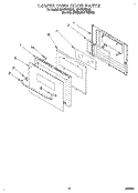 LOWER OVEN DOOR Diagram and Parts List for RB170PXBQ2  Whirlpool Wall Oven