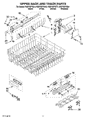 UPPER RACK AND TRACK PARTS Diagram and Parts List for KUDP02FRBL4  KitchenAid Dishwasher
