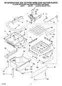 EVAPORATOR, ICE CUTTER GRID AND WATER Diagram and Parts List for KUIS155HBT3  KitchenAid Ice Maker