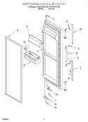 REFRIGERATOR DOOR Diagram and Parts List for 7GD27DFXFT02  Whirlpool Refrigerator