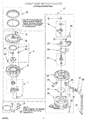PUMP AND MOTOR Diagram and Parts List for KUDJ23HYWH2  KitchenAid Dishwasher