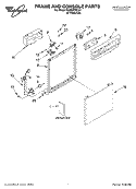 FRAME AND CONSOLE PARTS Diagram and Parts List for DU960PWKS1  Whirlpool Dishwasher