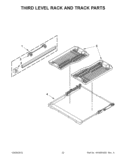 THIRD LEVEL RACK AND TRACK PARTS Diagram and Parts List for KUDE60FVPA4  KitchenAid Dishwasher