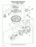PUMP AND MOTOR PARTS Diagram and Parts List for DP1040XTXQ6  Whirlpool Dishwasher