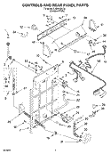 CONTROLS AND REAR PANEL Diagram and Parts List for LXR5432KQ0  Whirlpool Washer
