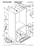 CABINET PARTS Diagram and Parts List for KBFC42FTS05  KitchenAid Refrigerator