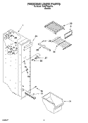 FREEZER LINER Diagram and Parts List for 7ED5FTGXKT01  Whirlpool Refrigerator