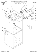 TOP AND CABINET, LITERATURE Diagram and Parts List for GSQ9310HQ0  Whirlpool Washer