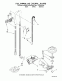 FILL, DRAIN AND OVERFILL PARTS Diagram and Parts List for KUDS50FVBL4  KitchenAid Dishwasher