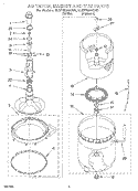 AGITATOR, BASKET AND TUB Diagram and Parts List for 3LSP8255AW0  Whirlpool Washer