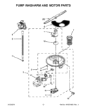 PUMP WASHARM AND MOTOR PARTS Diagram and Parts List for WDF730PAYB4  Whirlpool Dishwasher