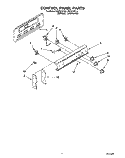 CONTROL PANEL Diagram and Parts List for FEP310YW1  Roper Range