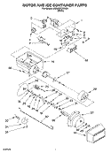 MOTOR AND ICE CONTAINER Diagram and Parts List for 6GD22DCXHW01  Whirlpool Refrigerator