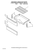 DRAWER & BROILER PARTS Diagram and Parts List for YWFE361LVB1  Whirlpool Range