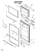 DOOR PARTS Diagram and Parts List for RT18SKXRD00  Roper Refrigerator