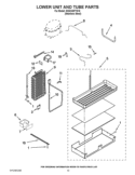 LOWER UNIT AND TUBE PARTS Diagram and Parts List for KSSC48FTS15  KitchenAid Refrigerator