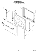 DOOR PARTS, OPTIONAL PARTS Diagram and Parts List for SF3020EKQ4  Whirlpool Range