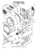 BULKHEAD PARTS Diagram and Parts List for YWED9550WL2  Whirlpool Dryer