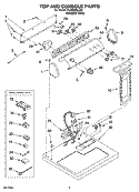 TOP AND CONSOLE PARTS Diagram and Parts List for YLEQ8000JQ2  Whirlpool Dryer