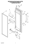 REFRIGERATOR DOOR PARTS Diagram and Parts List for 8ED2FHKXVA00  Whirlpool Refrigerator