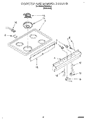 COOKTOP AND MANIFOLD Diagram and Parts List for FEP210VL4  Roper Range
