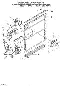 DOOR AND LATCH PARTS Diagram and Parts List for KUDP01DLBS1  KitchenAid Dishwasher