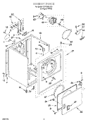 SECTION Diagram and Parts List for CEDX563JQ0  Crosley Dryer