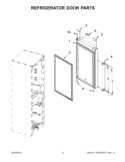 REFRIGERATOR DOOR PARTS Diagram and Parts List for WRB551WNBS00  Whirlpool Refrigerator