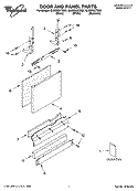 DOOR AND PANEL PARTS Diagram and Parts List for GU2200XTSB0  Whirlpool Dishwasher