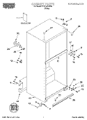 CABINET, LITERATURE Diagram and Parts List for RT21LMXJW00  Roper Refrigerator