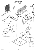 UNIT PARTS, OPTIONAL PARTS Diagram and Parts List for RT18AKXKQ08  Roper Refrigerator