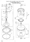 AGITATOR, BASKET AND TUB Diagram and Parts List for LSR7233EQ1  Whirlpool Washer