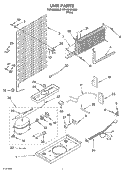 UNIT Diagram and Parts List for RT14BKXKQ02  Roper Refrigerator