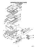 REFRIGERATOR SHELF Diagram and Parts List for 6ED22DQXAW01  Whirlpool Refrigerator