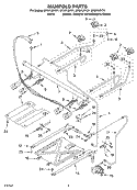 MANIFOLD Diagram and Parts List for SF367LEKV1  Whirlpool Range