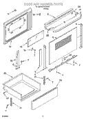 Part Location Diagram of 9781781PW Whirlpool Glass, Door Front