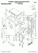 CABINET LINER AND DOOR PARTS Diagram and Parts List for KUIC15NLTS2  KitchenAid Ice Maker